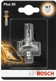 Лампа галогеновая Bosch Plus 50 H7, 1 987 302 079