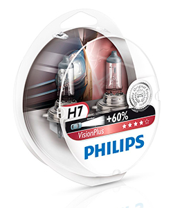 Лампы галогеновые Philips VisionPlus H7, 12972VPS2