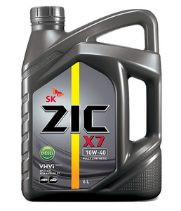 Масло моторное ZIC X7 Diesel синтетика 10W-40, 6 л.